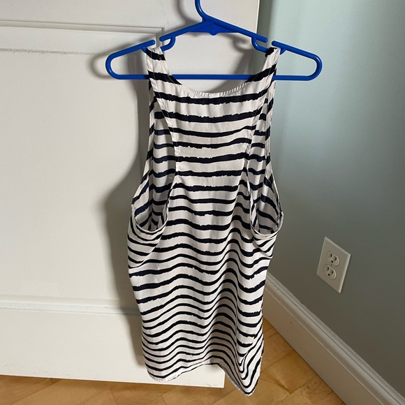 Small blue and white striped racerback tank top - Picture 2 of 5